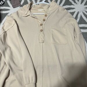 Cream Button-Up Women's Sweater